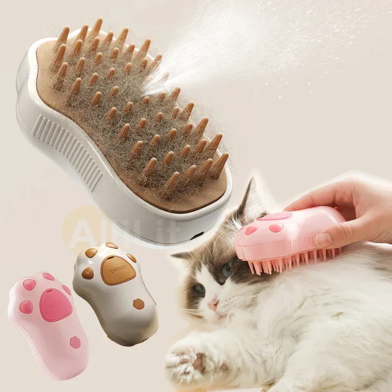 Cepillo para Mascotas a Vapor con Mango: ¡Limpieza Profunda y Aseo Suave! - CEPILLO PARA MASCOTAS A VAPOR CON MANIJA