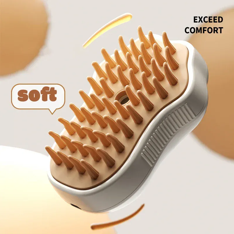 Cepillo para Mascotas a Vapor con Mango: ¡Limpieza Profunda y Aseo Suave! - CEPILLO PARA MASCOTAS A VAPOR CON MANIJA