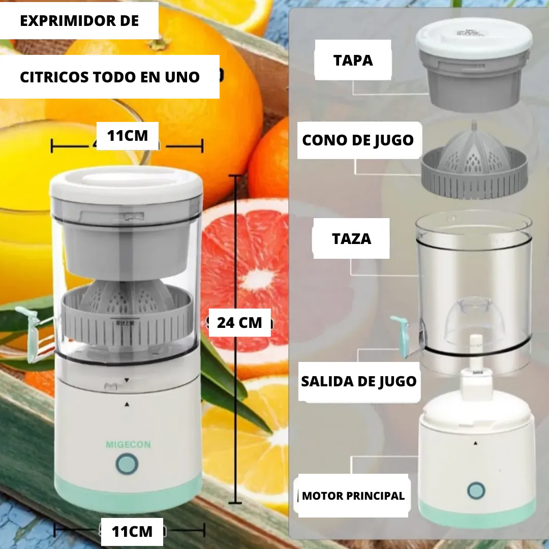 Exprimidor Eléctrico Portátil: Jugo Fresco al Instante - Exprimidor Electrico Portatil