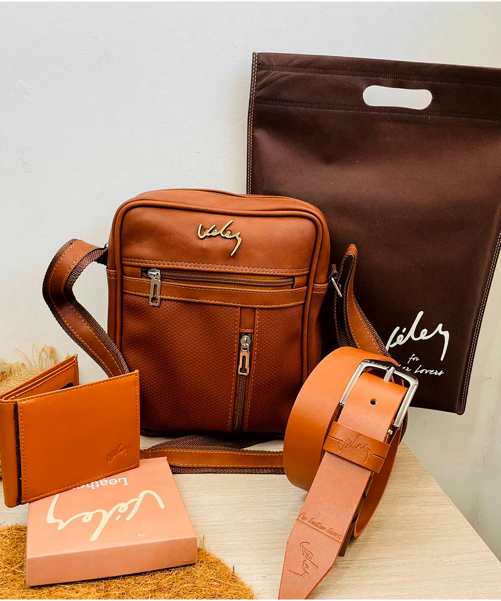 TRIO CARRIEL LEO + BILLETERA + CORREA: Eleva Tu Estilo con Elegancia Masculina - TRIO CARRIEL LEO + BILLETERA + CORREA