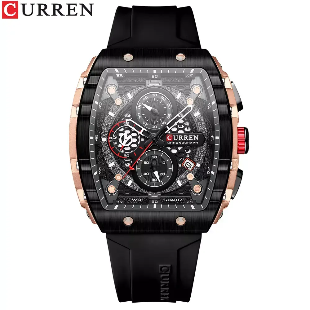 Reloj Curren 8442: Elegancia Deportiva para el Hombre Moderno - Reloj Curren 8442 Silicona crono funcion