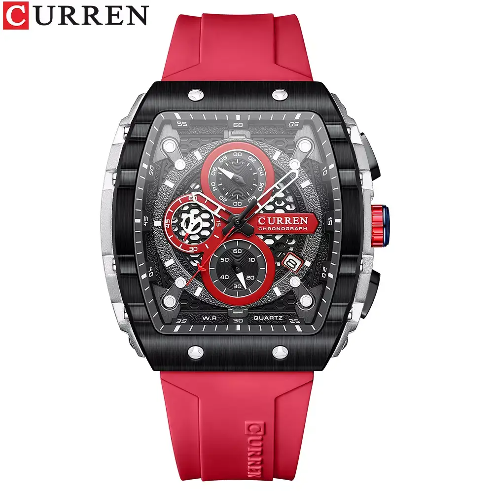 Reloj Curren 8442: Elegancia Deportiva para el Hombre Moderno - Reloj Curren 8442 Silicona crono funcion