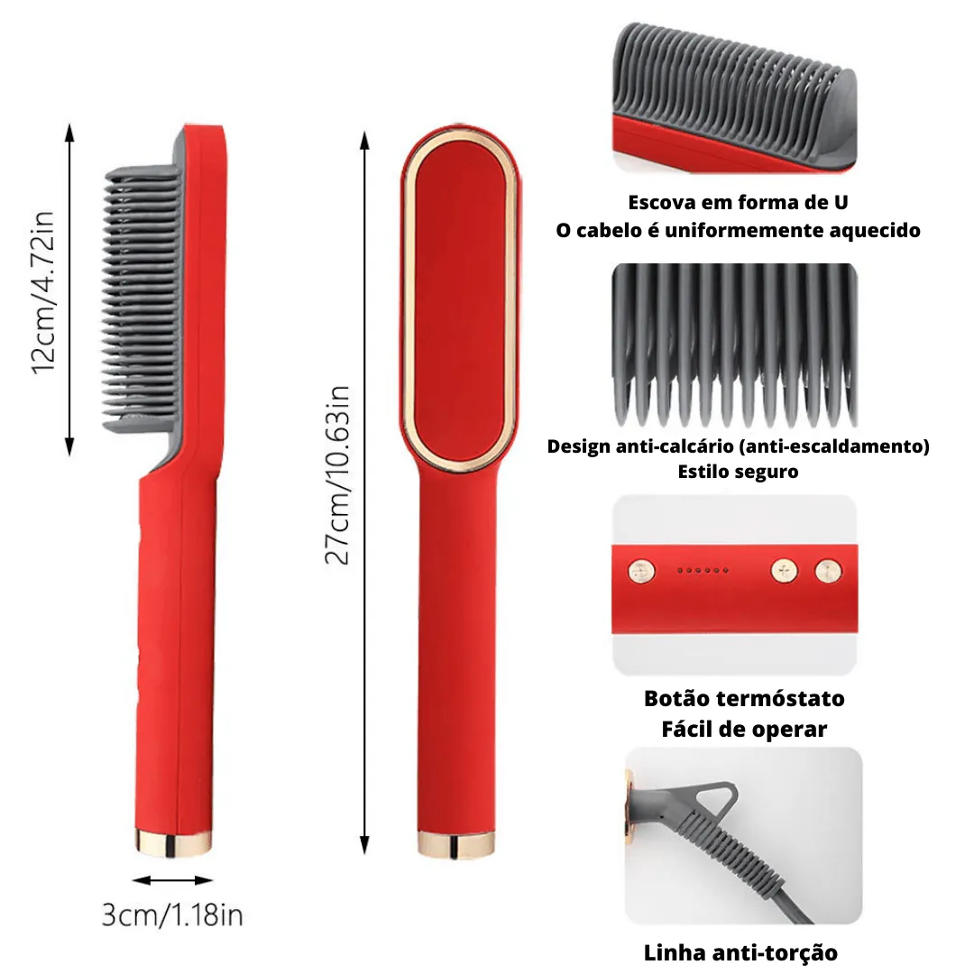 Cepillo Plancha Peine Iónico Alisador: ¡Pelo Liso y Brillante en Minutos! - Cepillo Plancha Peine Iónico Alisador