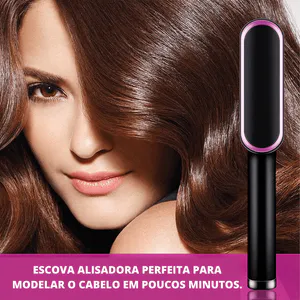 Cepillo Plancha Peine Iónico Alisador: ¡Pelo Liso y Brillante en Minutos! - Cepillo Plancha Peine Iónico Alisador