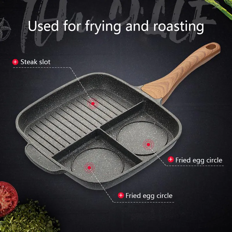 Sartén Multiusos Antiadherente 3 Puestos: Cocina más rápido y fácil - Sarten Multiuso Antiadherente 3 Puestos