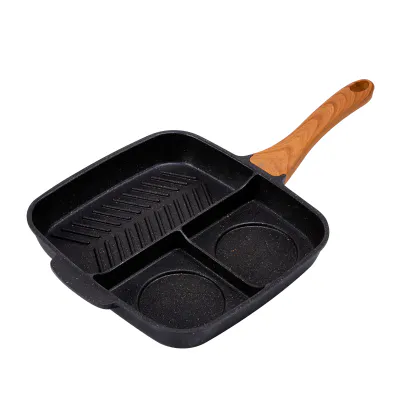 Sartén Multiusos Antiadherente 3 Puestos: Cocina más rápido y fácil - Sarten Multiuso Antiadherente 3 Puestos
