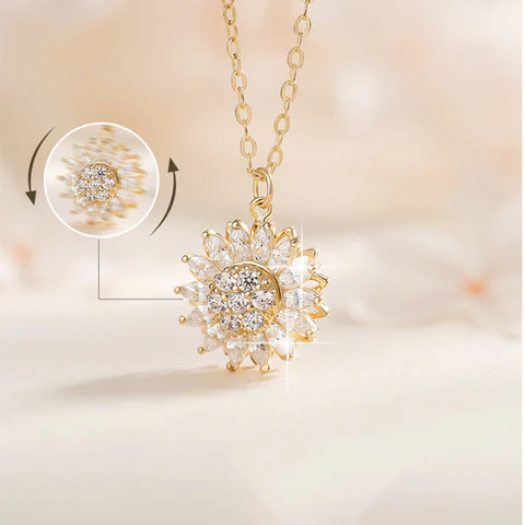 Collar Girasol Giratorio: Encuentra la Paz Interior con Cada Giro