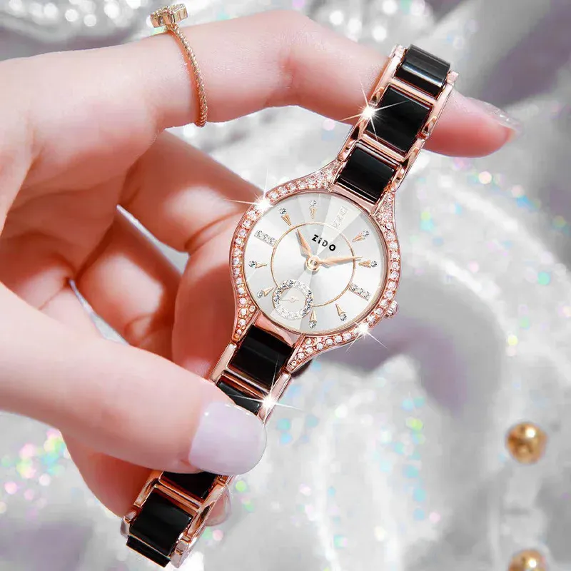 Reloj elegante de mármol blanco: Retro Light UTHAI - Reloj elegante de mármol blanco
