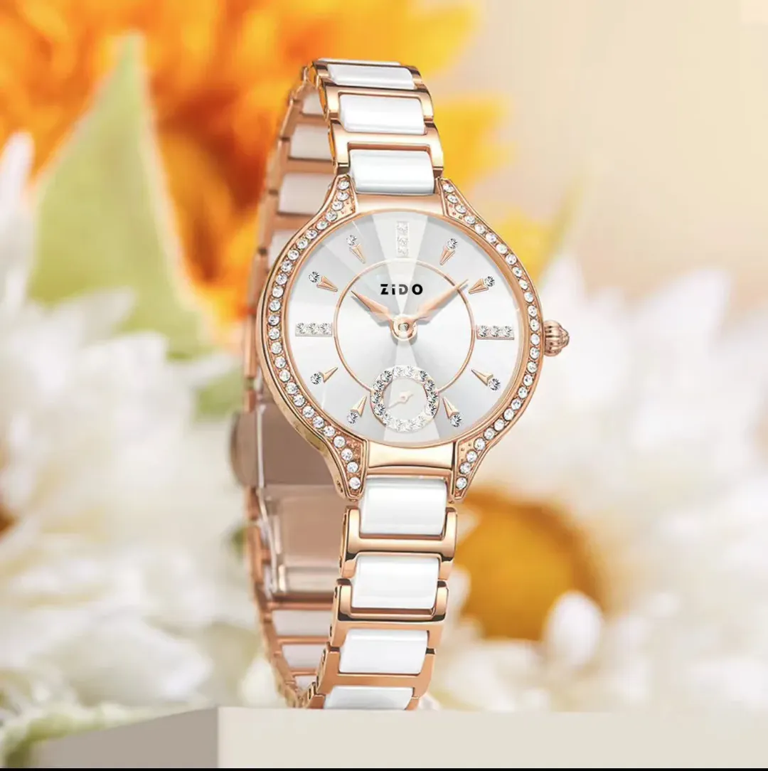 Reloj elegante de mármol blanco: Retro Light UTHAI - Reloj elegante de mármol blanco