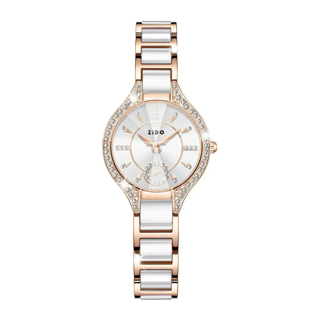 Reloj elegante de mármol blanco: Retro Light UTHAI - Reloj elegante de mármol blanco