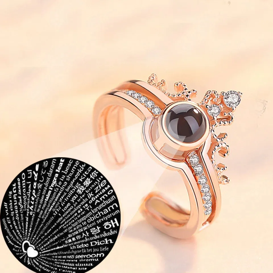 Anillo "Te amo" en 100 Idiomas: Un Regalo Inolvidable - Anillo Te amo 100 idiomas+CajaRegalo DP