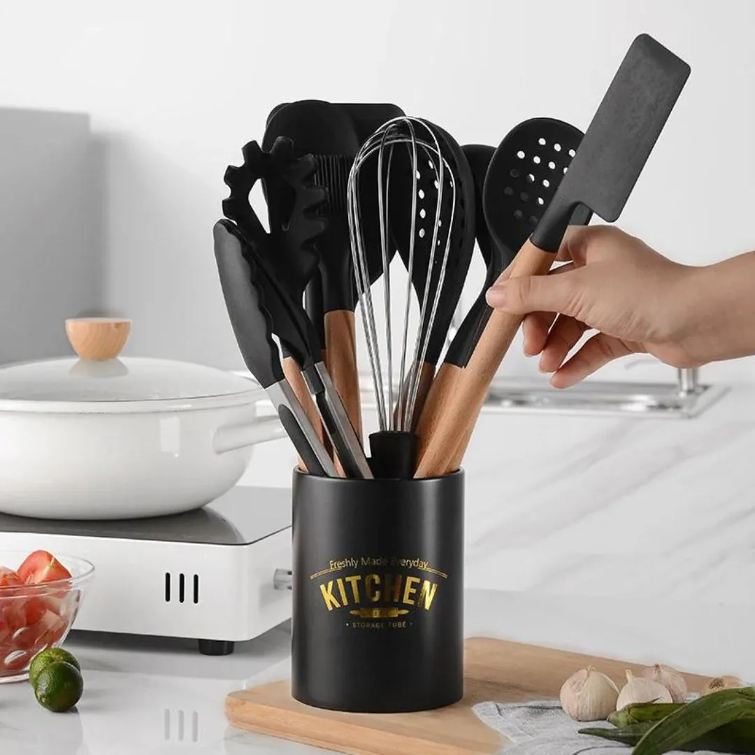 Set de Utensilios de Cocina de Silicona: ¡El Complemento Perfecto para tu Cocina! - Set Utensilios Cocina En Silicona 19pcs