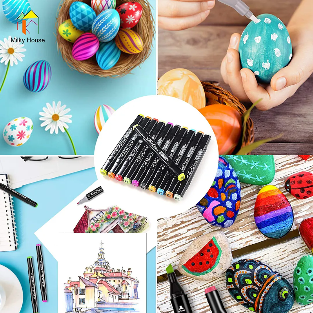 Marcadores de Doble Punta: ¡El Kit Completo para Dar Rienda Suelta a tu Creatividad! - Marcadores Doble Punta Kit X 120 Und