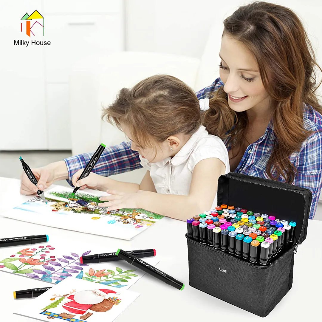 Marcadores de Doble Punta: ¡El Kit Completo para Dar Rienda Suelta a tu Creatividad! - Marcadores Doble Punta Kit X 120 Und