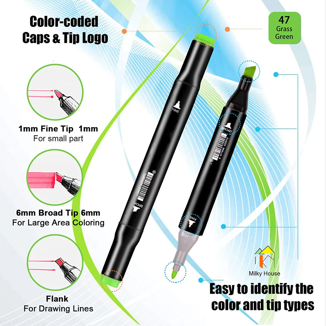 Marcadores de Doble Punta: ¡El Kit Completo para Dar Rienda Suelta a tu Creatividad! - Marcadores Doble Punta Kit X 120 Und