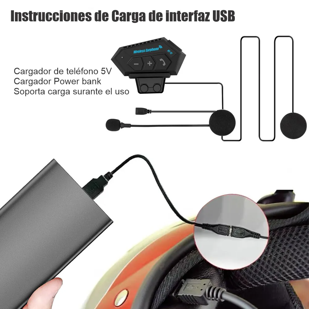 Intercomunicador BT-12: Conéctate con seguridad y disfruta de la música en tus viajes - Intercomunicador Para moto BT-12