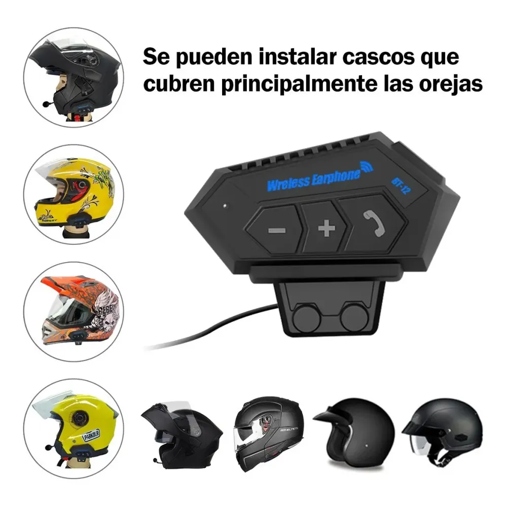 Intercomunicador BT-12: Conéctate con seguridad y disfruta de la música en tus viajes - Intercomunicador Para moto BT-12