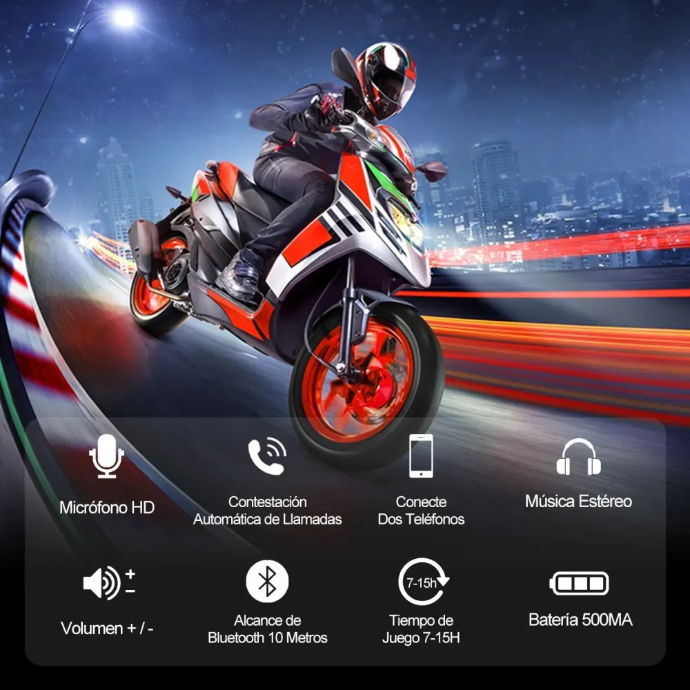 Intercomunicador BT-12: Conéctate con seguridad y disfruta de la música en tus viajes - Intercomunicador Para moto BT-12