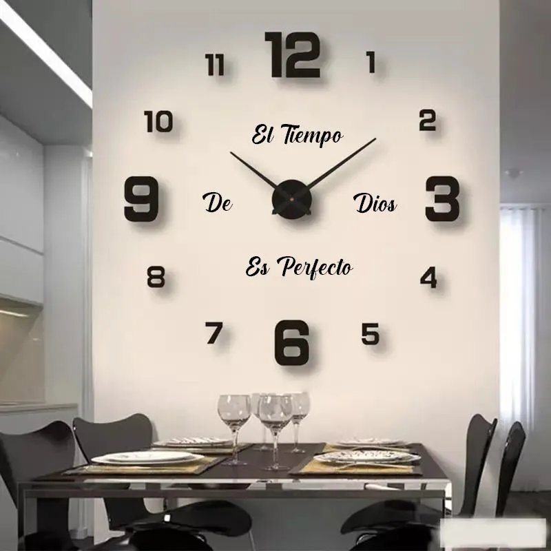 RELOJ 3D PEQUEÑO + FRASE: Elegancia y Estilo en tu Hogar - RELOJ 3D PEQUEÑO + FRASE