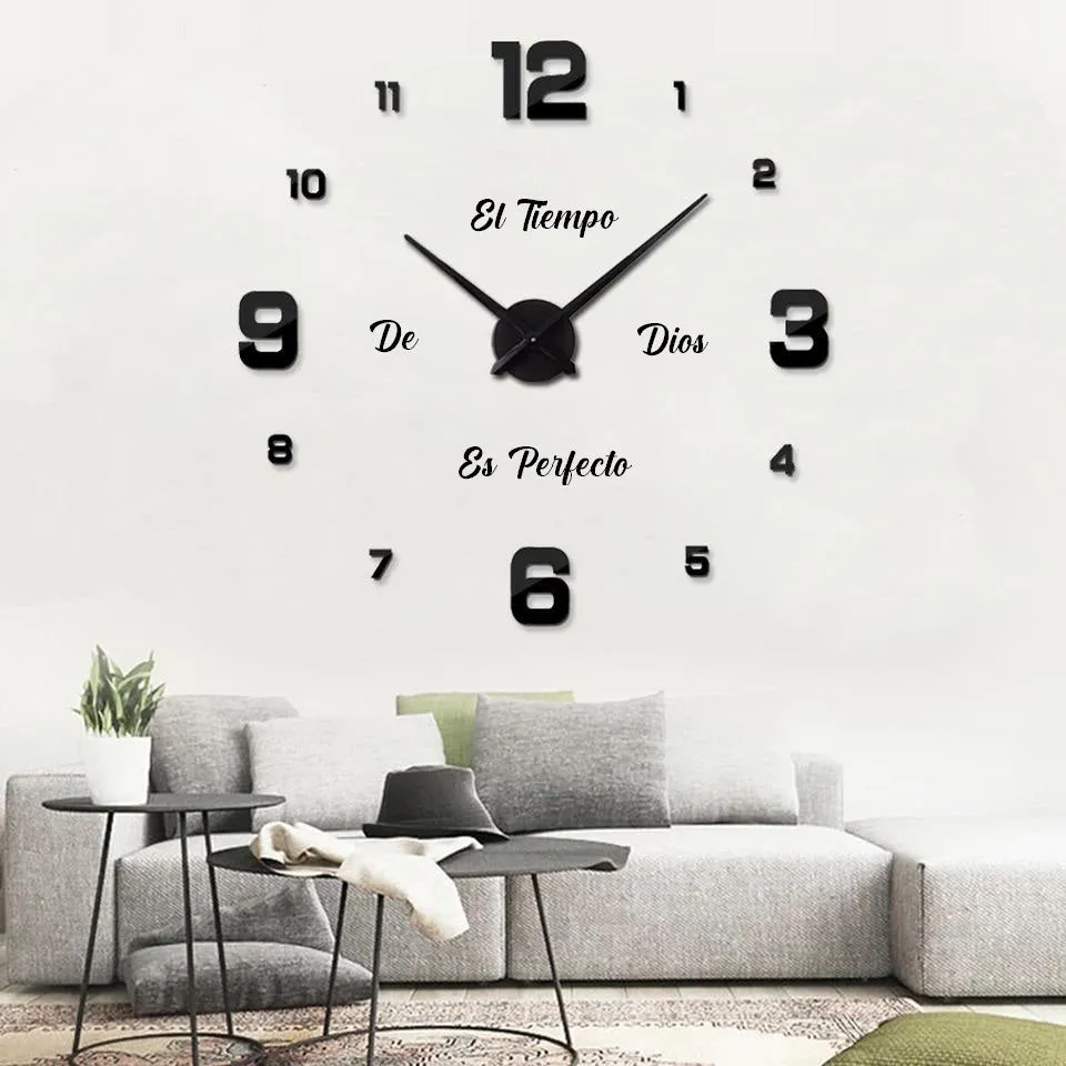 RELOJ 3D PEQUEÑO + FRASE: Elegancia y Estilo en tu Hogar - RELOJ 3D PEQUEÑO + FRASE