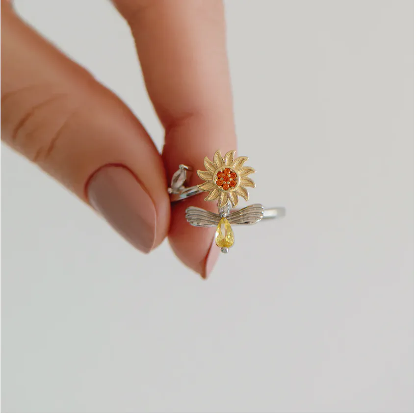 ANILLO GIRASOL GIRATORIO: Encuentra la Paz Interior - ANILLO GIRASOL GIRATORIO