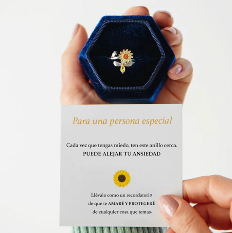 ANILLO GIRASOL GIRATORIO: Encuentra la Paz Interior