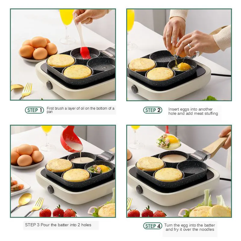 Sarten 4 Puestos: La solución para tus desayunos y comidas rápidas - Sarten 4 puestos