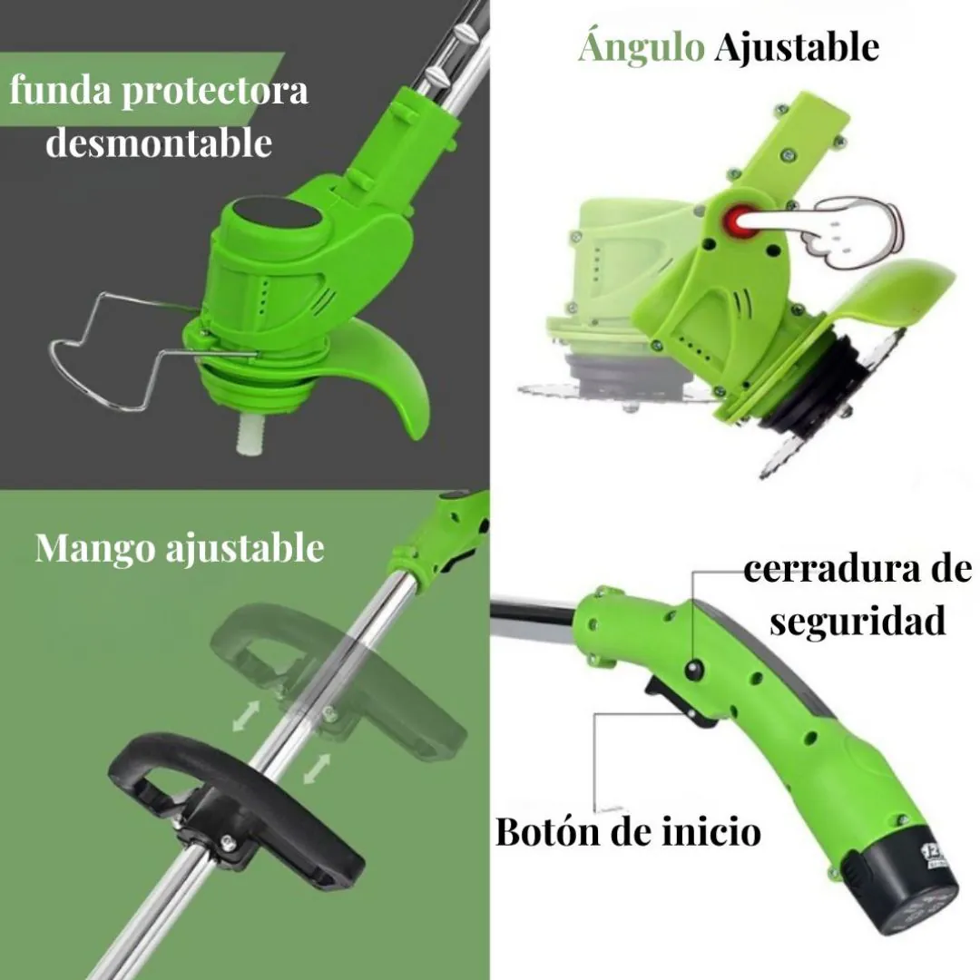 PODADORA RECARGABLE 2 BATERÍAS: ¡Tu jardín perfecto al alcance de la mano! - PODADORA RECARGABLE 2 BATERIAS