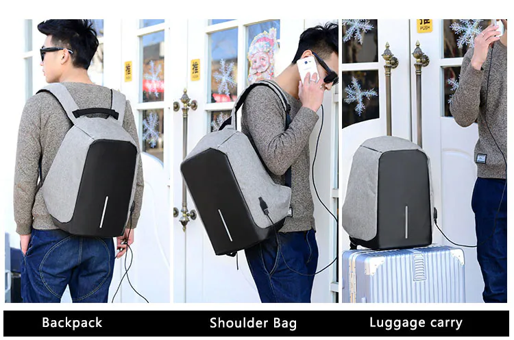 Maleta Antirrobo con Cable USB: Seguridad y Estilo en Movimiento - Maleta Antirrobo de tirantas