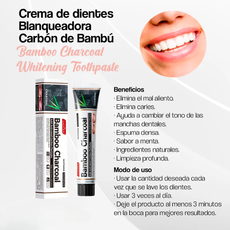 Pasta Dental Blanqueadora de Carbón de Bambú DR.RASHEL - 010637-CREMA DIENTES BAMBU X2