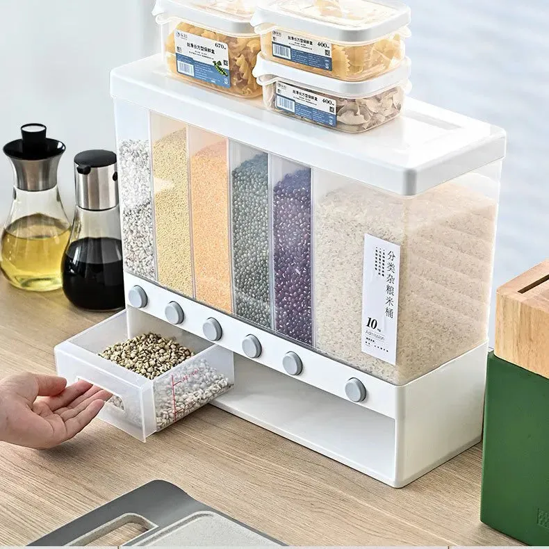 DISPENSADOR DE GRANOS X 6: Organización y Frescura para tu Cocina - DISPENSADOR DE GRANOS X 6