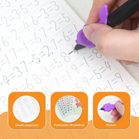 SET de 4 Cuadernos para Caligrafía: ¡Aprende a escribir letras y números de forma divertida y fácil! - SET de 4 Cuadernos para Caligrafía