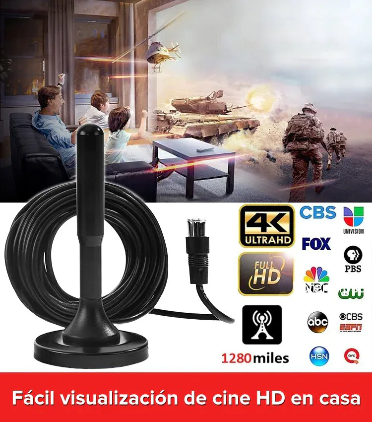 Antena Interior Televisión Digital TDT: Disfruta de TV Gratis en Alta Definición - Antena Interior Televisión Digital Tdt