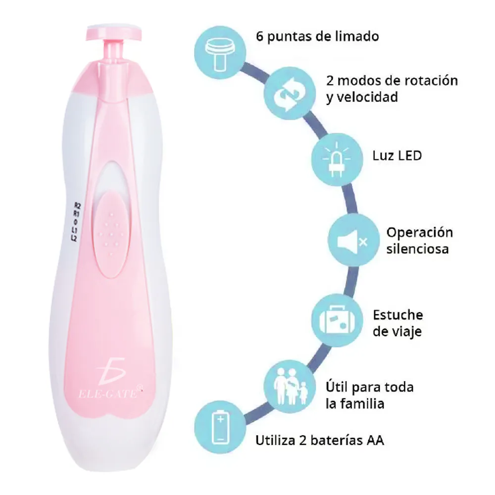 PULIDOR DE UÑAS PARA BEBÉ GHORA: Limpieza Suave y Segura - PULIDOR UÑAS BEBE 5 LIMAS