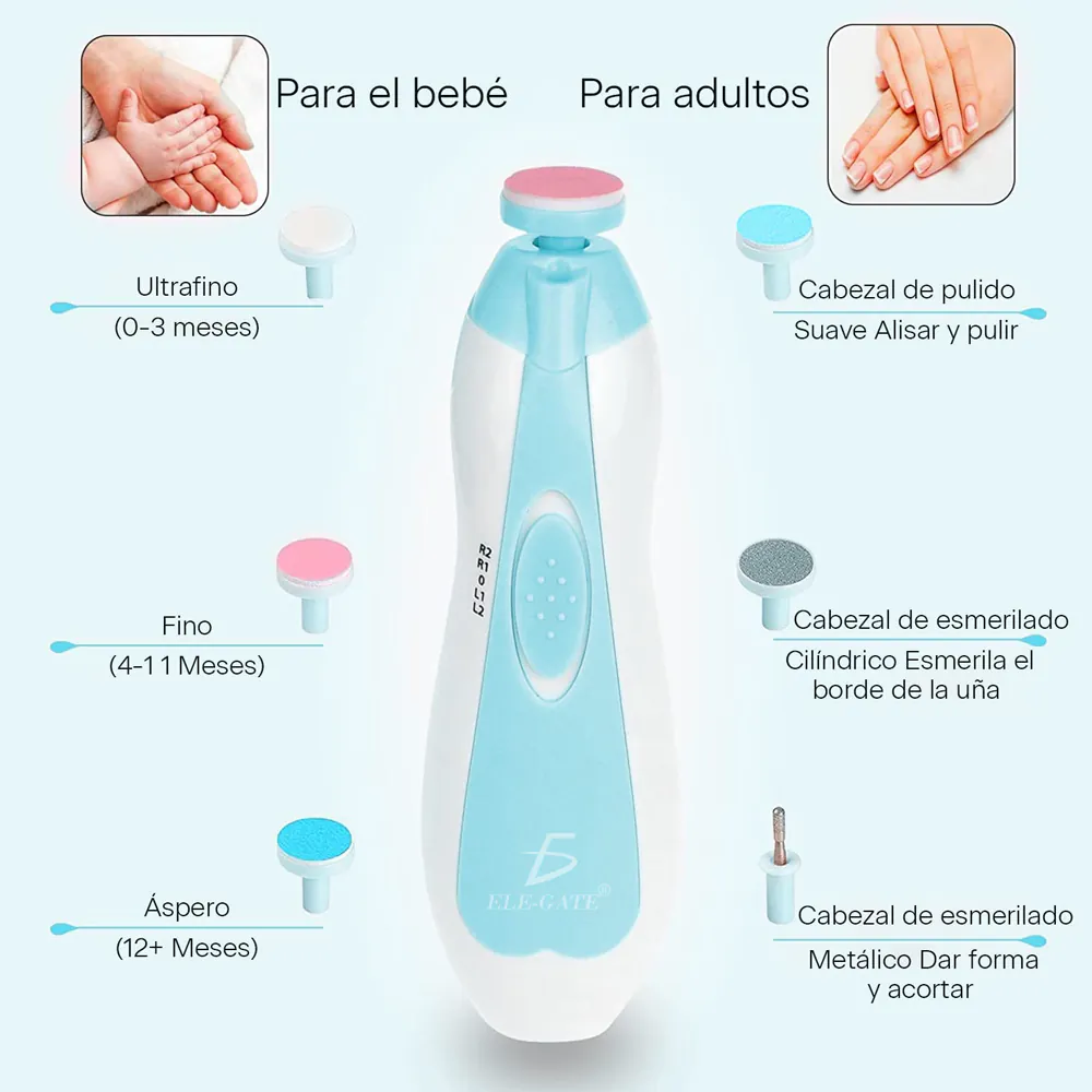 PULIDOR DE UÑAS PARA BEBÉ GHORA: Limpieza Suave y Segura - PULIDOR UÑAS BEBE 5 LIMAS