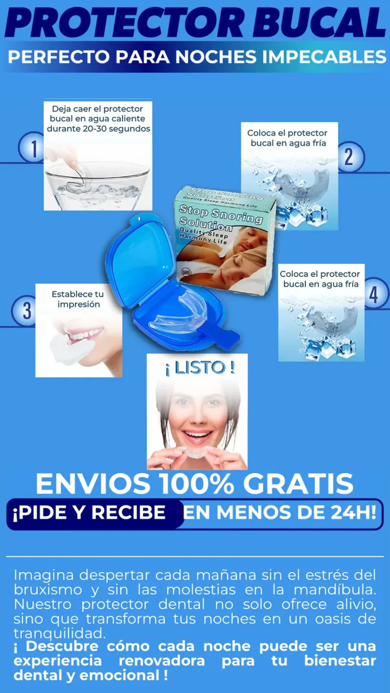PROTECTOR BUCAL DENTAL BRUXISMO: ¡Dile adiós al bruxismo y los ronquidos!
