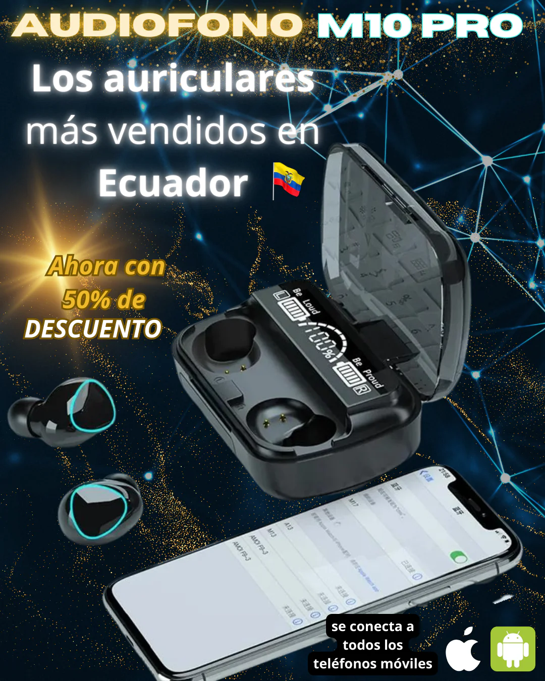 Audífonos Inalámbricos M10 Pro: Experiencia Sonora Inigualable