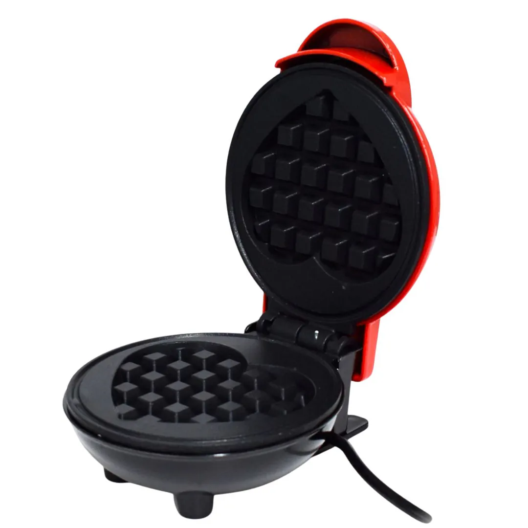 Waflera Mini Roja Forma Corazón: ¡Crea Deliciosos Waffles en Forma de Corazón! - Waflera Mini Roja Forma Corazon