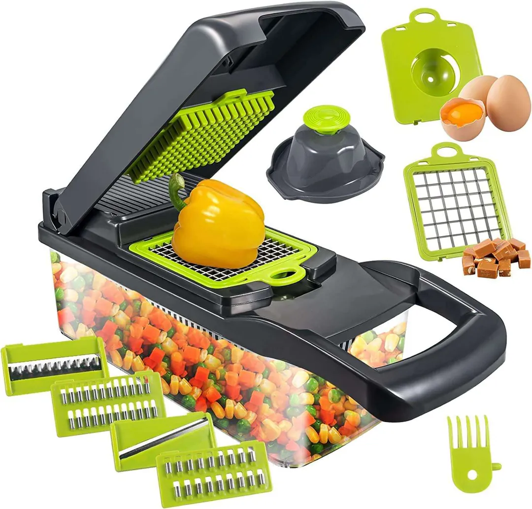 SET DE PICAR VERDURAS: ¡Cocina más rápido y saludable! - RAYADOR DE VEGETALES MULTIFUNCIONAL
