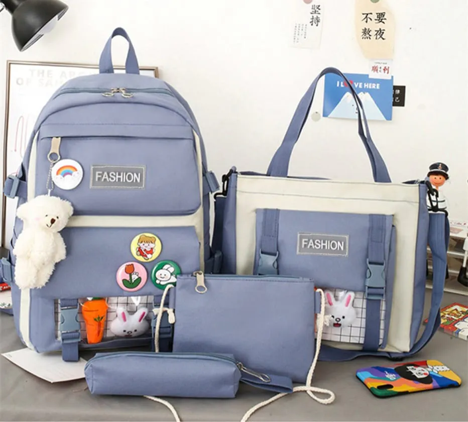 Set Bolso Escolar Juvenil Universitario: ¡El Combo Perfecto para Estudiantes! - Set Bolso Escolar Juvenil Universitario
