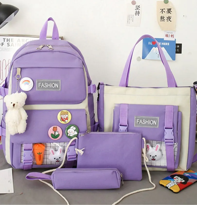 Set Bolso Escolar Juvenil Universitario: ¡El Combo Perfecto para Estudiantes! - Set Bolso Escolar Juvenil Universitario