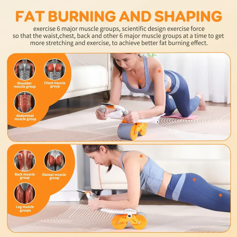 Rueda De Rodillo Abdominal AbFit: ¡Fortalece Tu Core y Define Tu Abdomen! - Rueda De Rodillo Abdominal