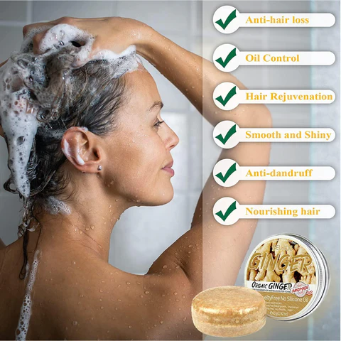 Shampoo en Barra de Jengibre para el Crecimiento del Cabello