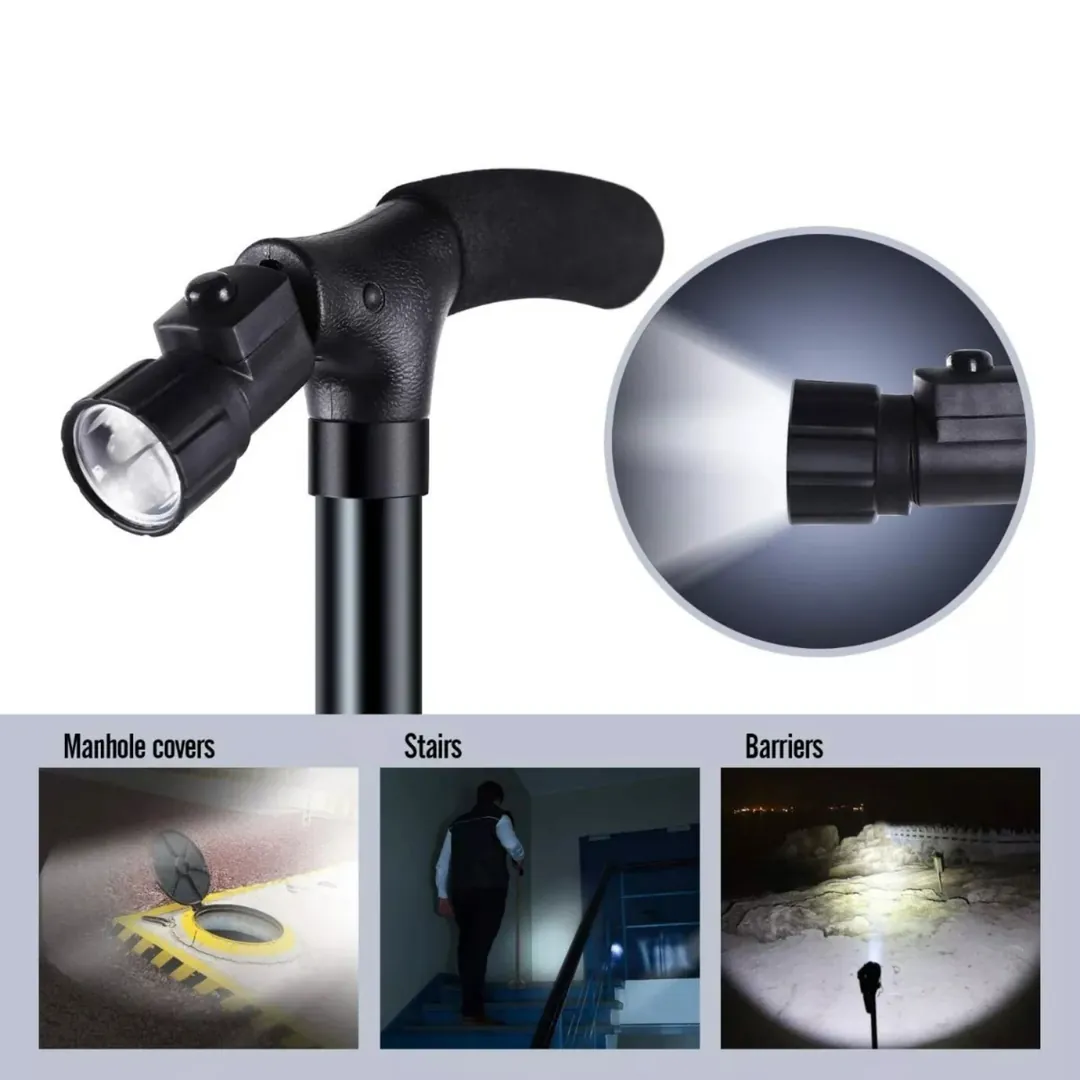 Bastón Ajustable con Linterna Trusty Kane Ba: ¡Seguridad y Confort en Cada Paso! - Bastón Ajustable Linterna Trusty Kane Ba
