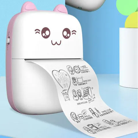 Mini Impresora + Cinco Rollos: Imprime Stickers y Crea en Cualquier Lugar - mini impresora + cinco rollos