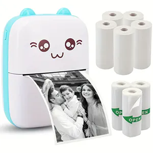Mini Impresora + Cinco Rollos: Imprime Stickers y Crea en Cualquier Lugar - mini impresora + cinco rollos