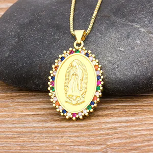 Collar Virgen María bañado en oro: Un símbolo de fe y protección - PROMO| Elegante Collar Virgen María