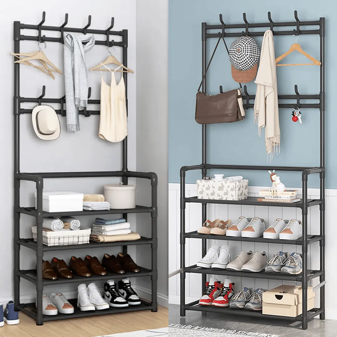 Zapatero Perchero de 4 Niveles: ¡Organiza tu hogar con estilo! - Zapatero Perchero  4 Niveles