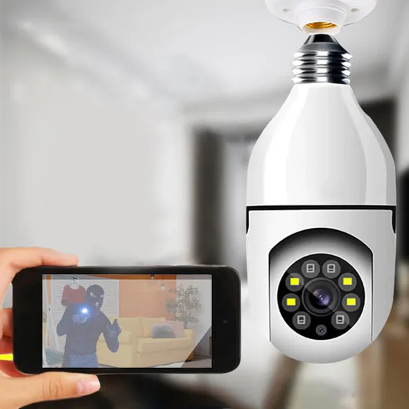 Cámara Bombillo de Seguridad 360°: Vigilancia Total para tu Hogar - Camara bombillo de seguridad 360°