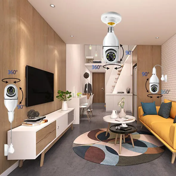 Cámara Bombillo de Seguridad 360°: Vigilancia Total para tu Hogar - Camara bombillo de seguridad 360°